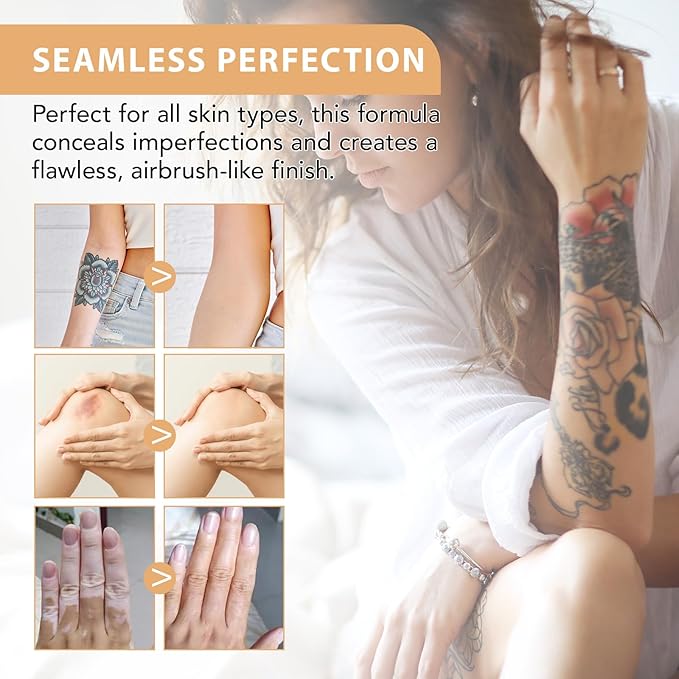 Leg Makeup Waterproof No Transfer - Tattoo Cover Up Makeup Waterproof - Body Perfector Skin Coverage - Long Lasting - Tattoo Cover Up Makeup - Even Skin Tone (#03 Bronze)