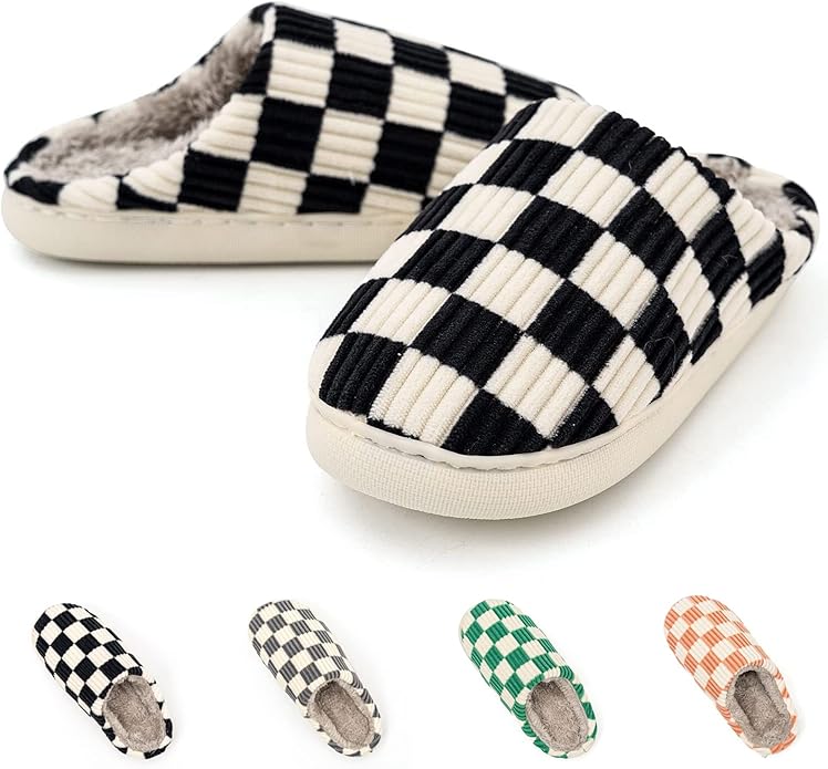 Guyarns House Slippers for Women & Men - Fuzzy, Casual Indoor/Outdoor Shoes with Memory Foam & Faux Fur Lining