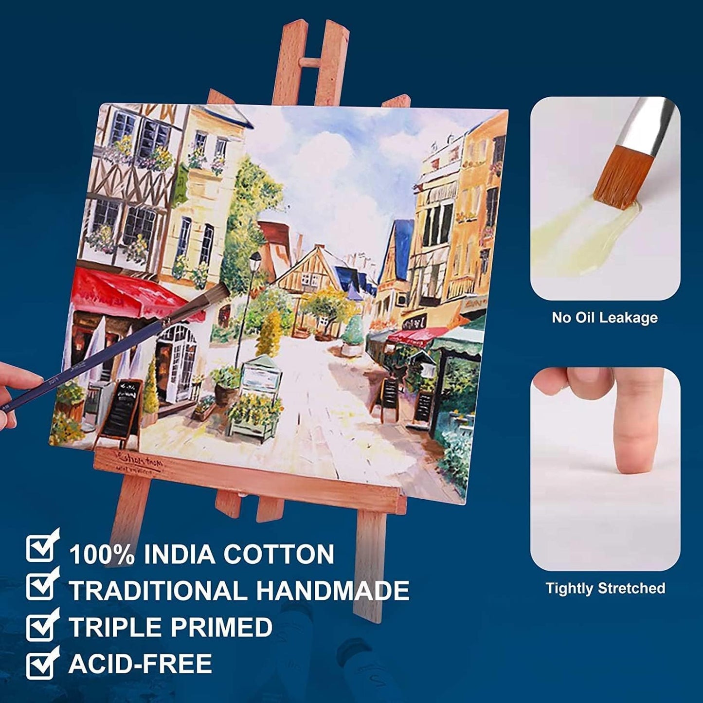 Artkey Stretched Canvases for Painting 30x48 Inch 2-Pack, 12.3 oz Triple Primed Acid-Free 100% Cotton Blank Canvas, Large Art Canvases for Oil Paint Acrylics Pouring & Wet Art Media, Pour Painting