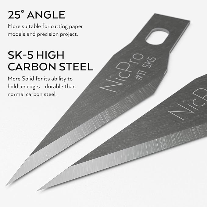 Nicpro 240 PCS Hobby Blades Set SK-5, Art Utility #11 Blades Refill Cutting Tool with Storage Case for Craft, Hobby, Scrapbooking, Stencil - 2 Pack of Case