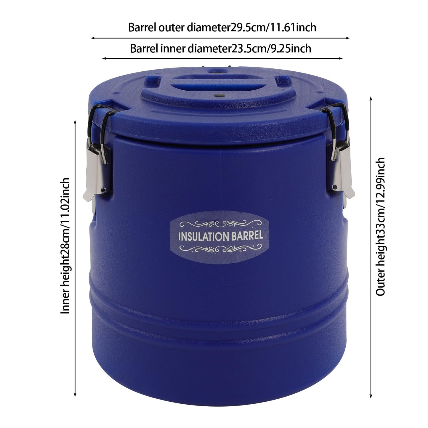 Commercial Insulated Food Container, 16QT/4Gal Insulated Soup Container Bucket Commercial Food Warmer Insulation Barrel for Hot or Cold Food for Restaurant, Canteen, Home (Blue)