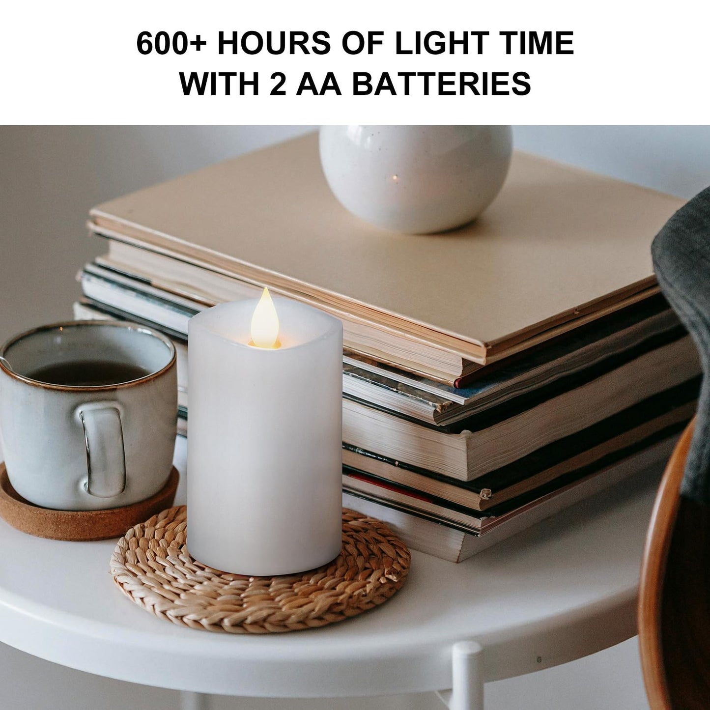 Milysoek 1Pcs, 3 X 5 Inches Flameless Candle With Remote Control, Real Wax Pillar Led Candles, Battery Candles,With Timer, 3D Fl