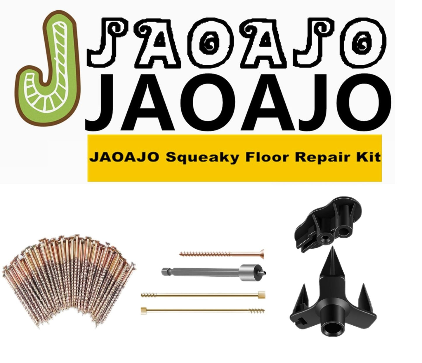 Eliminate Squeaky Noise Floor Repair Kit with 5 Tools and 50 Screws for Wood Floors, Eliminate Squeaks Under Carpeted Floors, Hardwood, Vinyl, and Linoleum Floors
