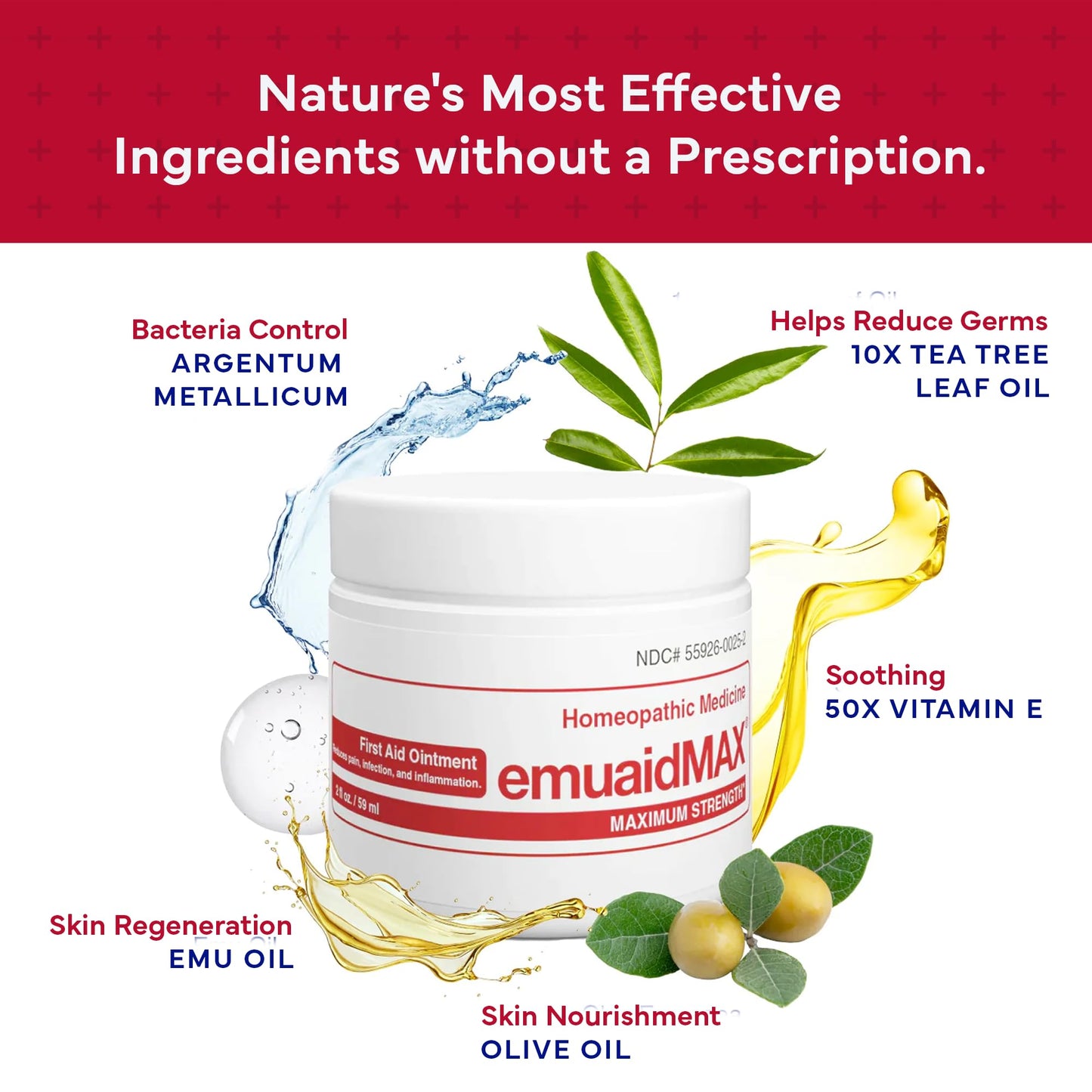 emuaid EMUAIDMAX Eczema Ointment, Maximum Strength Soothing Relief for Eczema, Psoriasis, Athlete’s Foot, Jock Itch, Rashes, Itchy, Dry, Irritated Skin and Minor Skin Irritations, 16oz