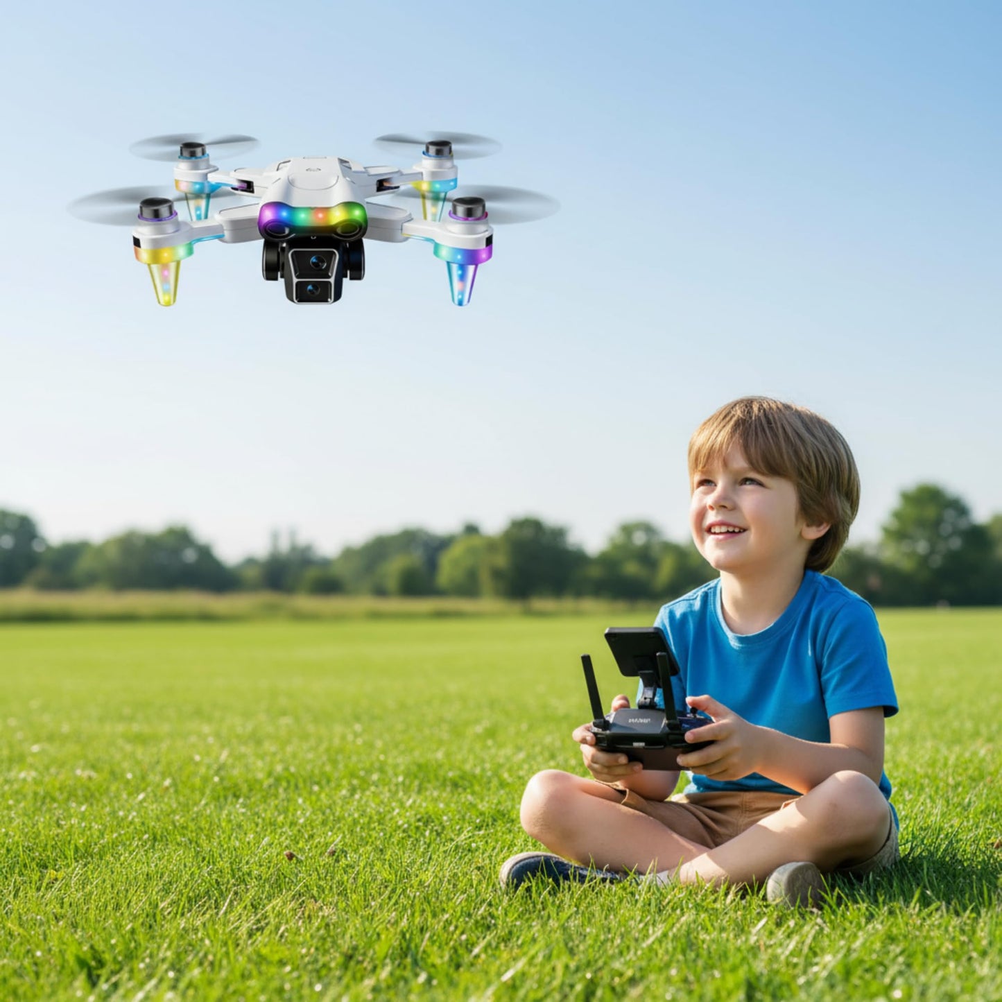 Drones for kids 8-12 with camera – Drone with camera for kids & Beginners, Mini kids drone with Fancy LED Lights, 2.4" Built-In FPV Screen, Dual Batteries, Indoor & Outdoor Toy Gift