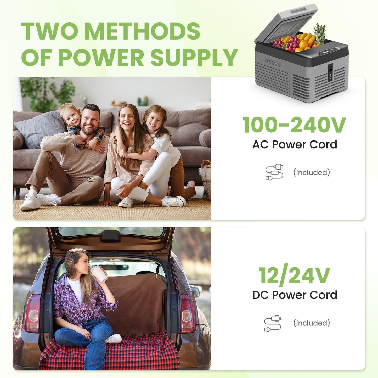 Alpicool Car Refrigerator 12 Volt Portable Car Fridge 10 Quart（9 L Electric Cooler with AC/DC，Car Refrigerator Freezer for Truck Van RV Camper SUV, Camping Boat Travel，-4~68°F