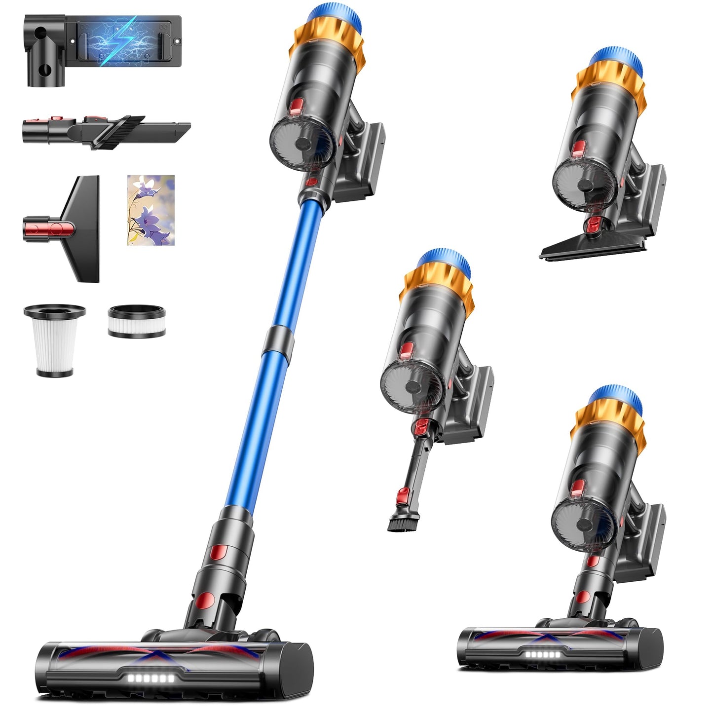 Cordless Vacuum Cleaner, 600W 50Kpa 70Mins Vacuum Cleaners For Home, Self-Standing Stick Vacuum With Aromatherapy, Anti-Tangle B