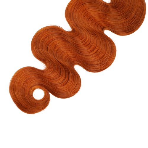 HERMOUS 12A Ginger Body Wave Bundles Human Hair, Soft And Shed-Free Colored #350 Copper Burnt Orange 3 Bundles Double Weft 100% Unprocessed Brazilian Remy Hair Ginger Sew In Wavy 10 12 14 Inch
