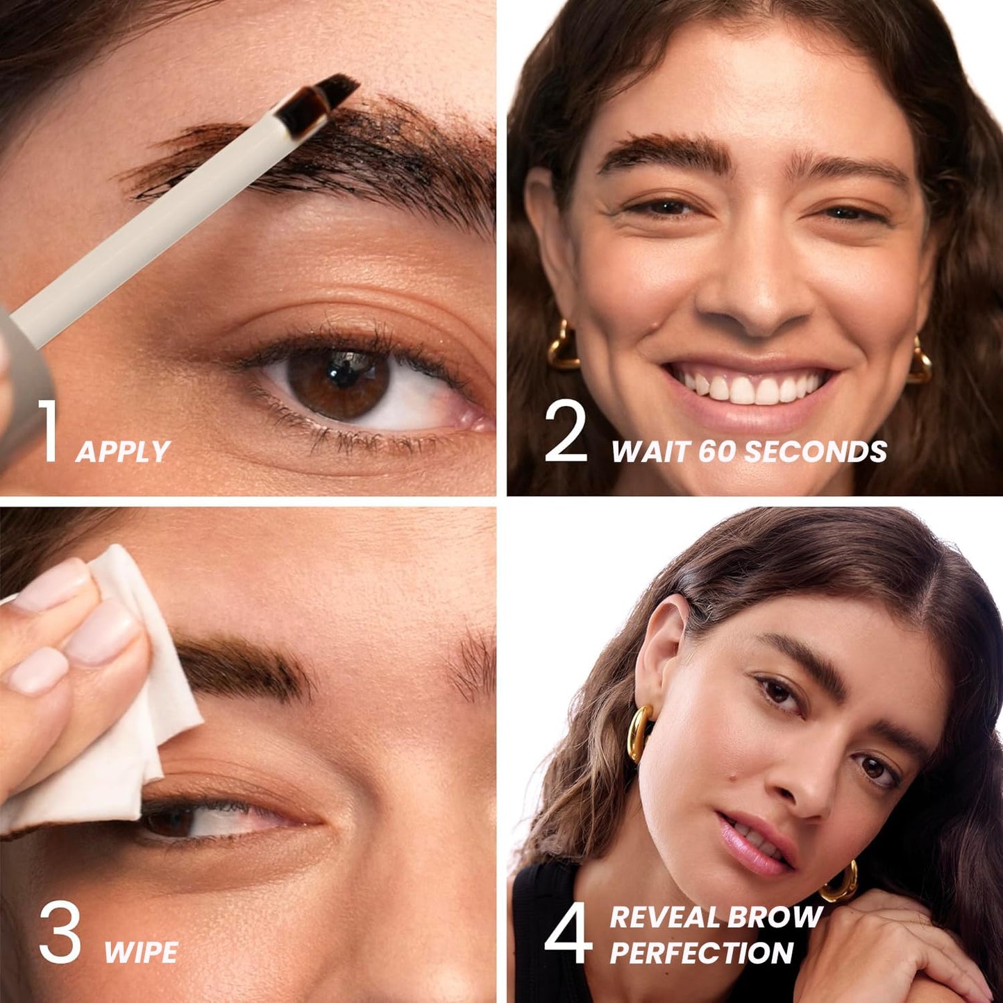 Wonderskin Wonder Blading Brow Stain & Go Masque - Long Lasting Eye Brow Tint, Transfer Proof and Smudge Proof Eyebrow Tint Stain (Brunette)