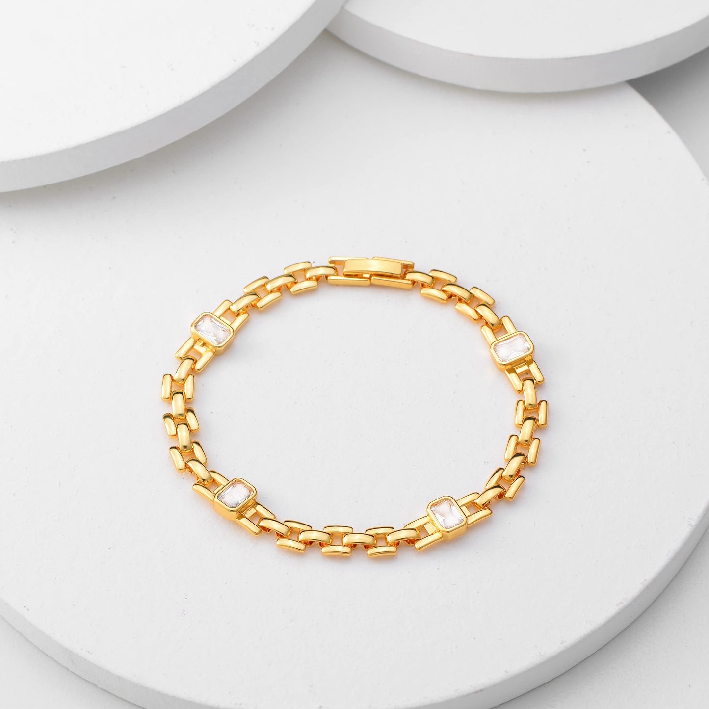 LOYATA Gold Bracelet Gold 14K Gold Plated Dainty Chain Simple Jewelry Gift for Women (Bangles)
