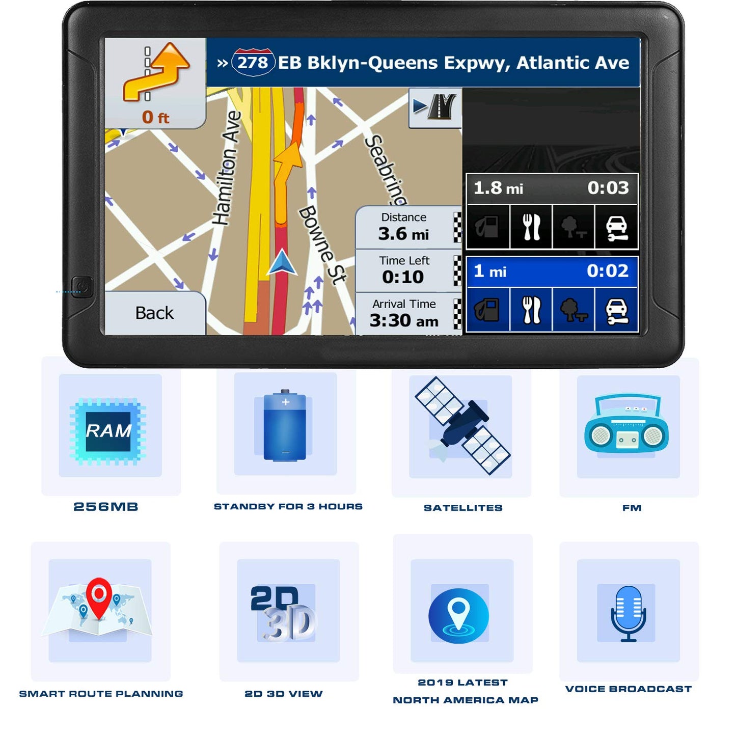 Gps Navigation For Car (9 Inch) Slimline Touch Screen Real Voice Direction ,Usa Edition 2025 (Free Lifetime Updates) Turn-By-Tur
