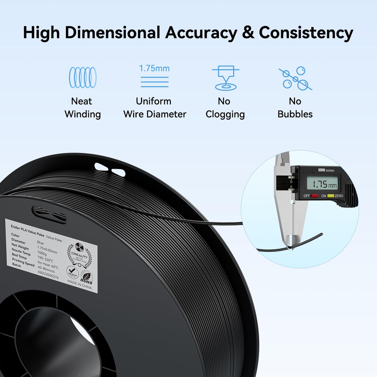Creality K1C 3D Printer, 600mm/s Fast Speed Auto Leveling 3D Printers Bundle with K1C Quick-Swap Nozzle and Creality 2kg Black & White PLA 1.75mm Filament