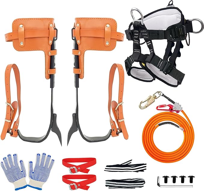 timiland Tree Climbing Spikes Set,Tree Climbing Gear with Professional Adjustable Climbing Straps and Steel Wire Core Flip...