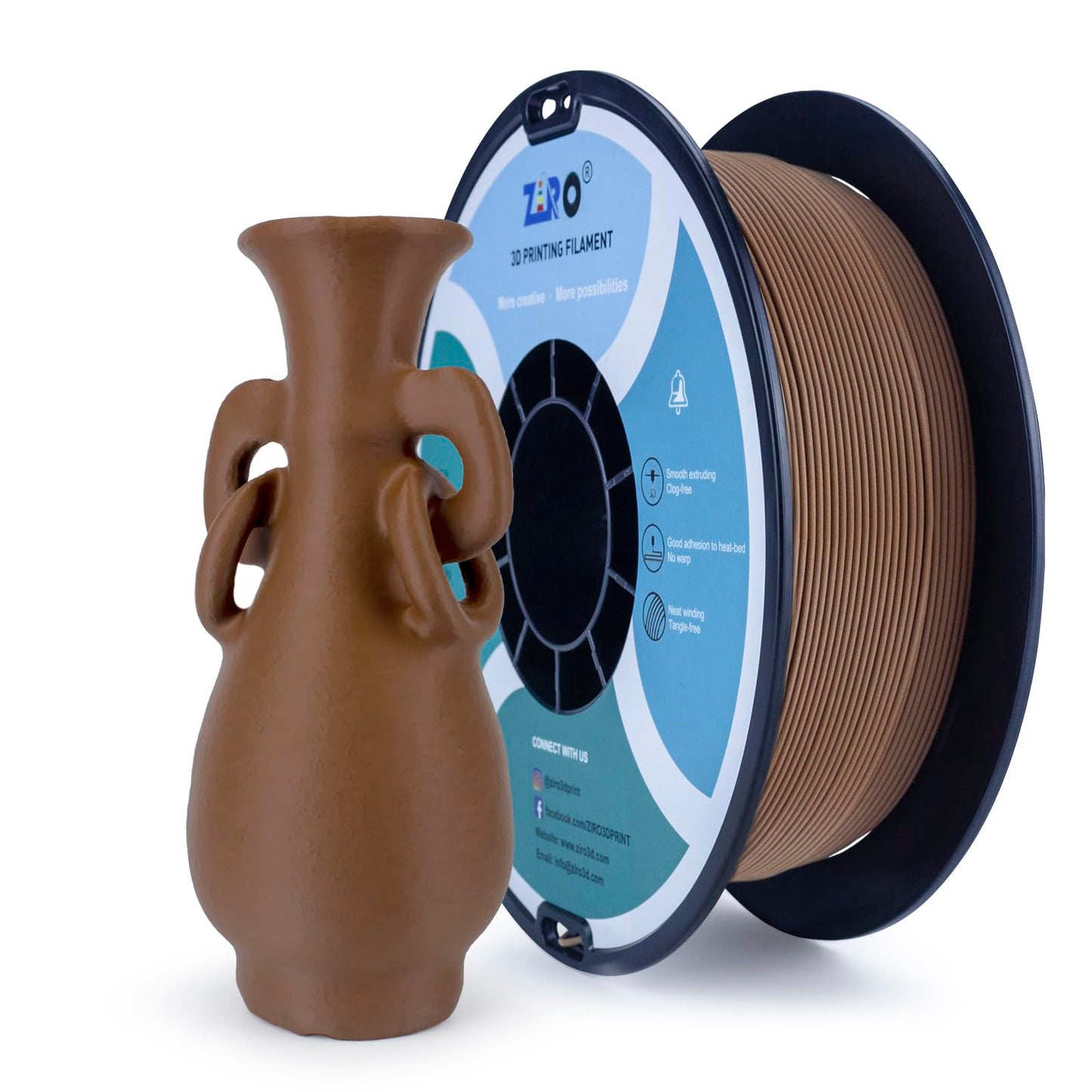 Ziro Matte Pla Filament 1.75Mm, Pure Color No-Shine 3D Printer Filament, High Toughness 3D Printing Material, Dimensional Accura