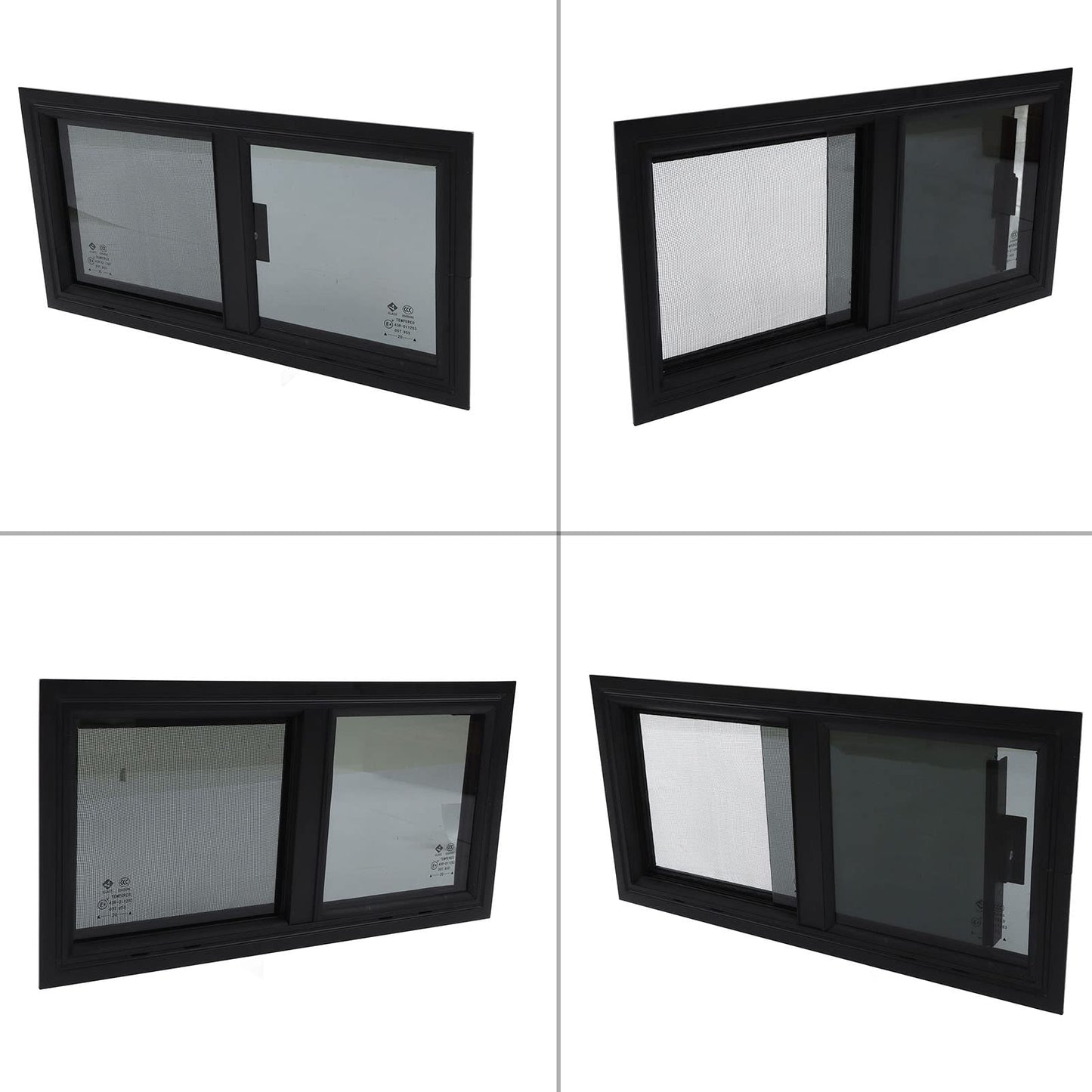 Sliding Window Tinted Tempered Glass Window 550x260mm Bend Resistant Unbreakable Engineering Vehicle