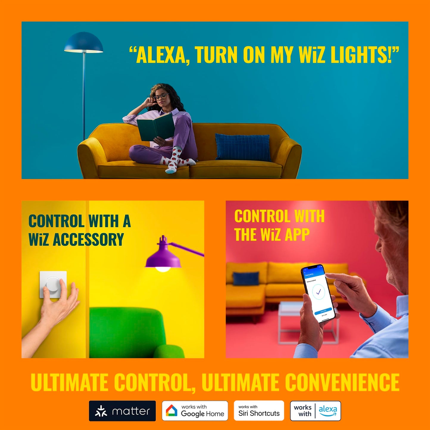 WiZ Connected Smart Light Strip - Sunset to Sunrise Automation + Preset Light Modes + Control with Voice or App, Full Color RGB, 100 ft Cut to Fit