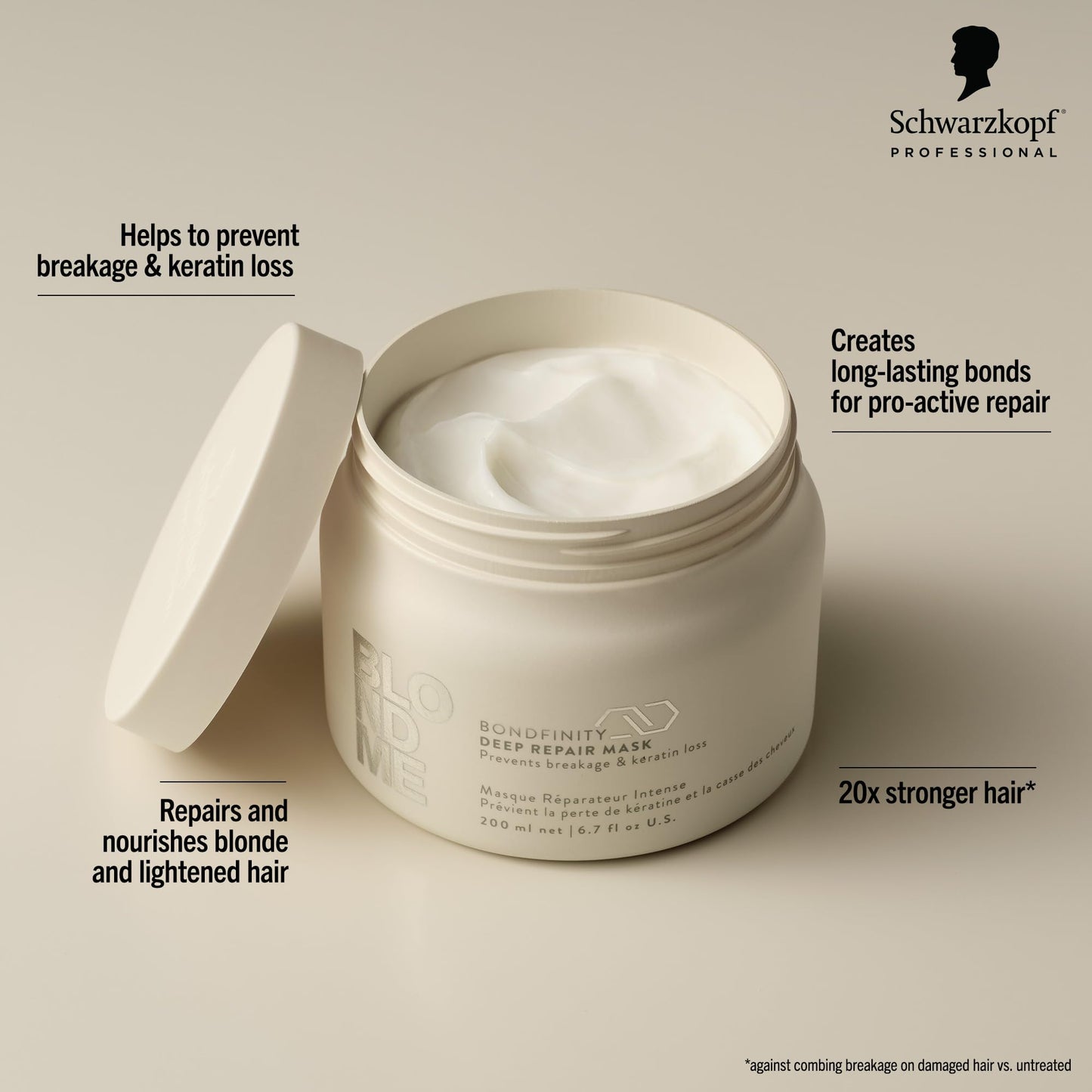 BlondMe Bondfinity Deep Repair Mask for Blonde, Lightened & Gray Hair | Intensive Treatment | Strengthens, Repairs, & Prevents B