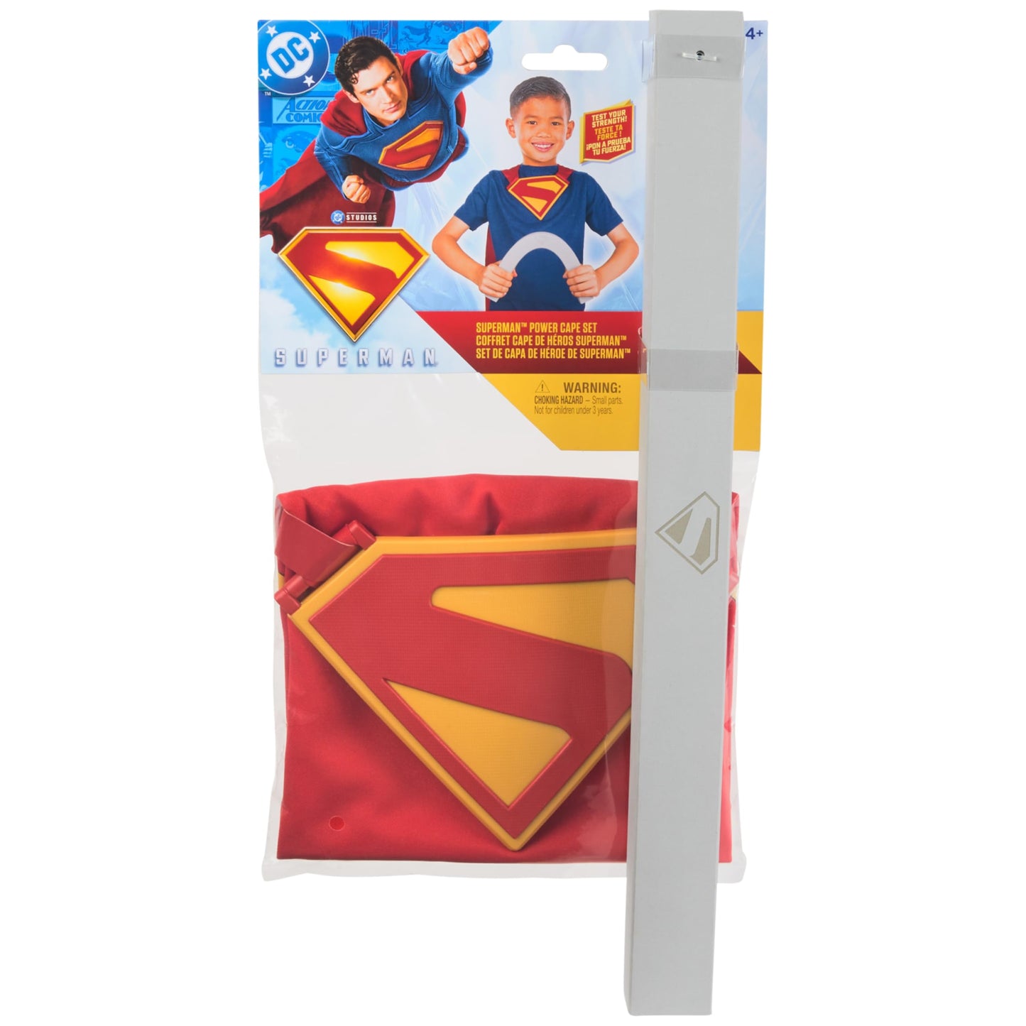 DC Comics, Superman Power Cape Set, Super Heroes Halloween Costume for Kids with Iconic Chest Plate, Dress-Up and Roleplay for Ages 4 and Up