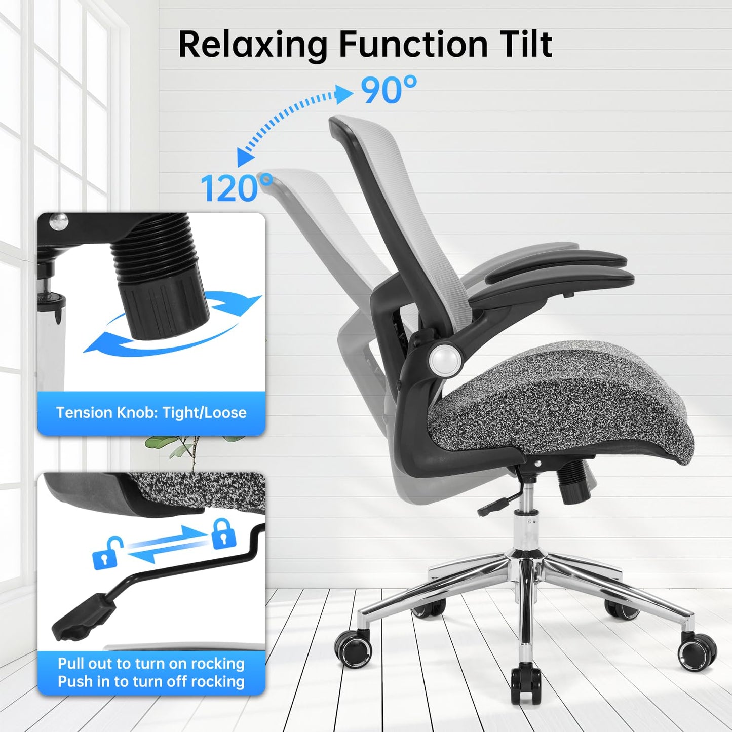 Heavy Duty Office Chair-400lbs, Ergonomic Desk Chair with Wide & Soft 3D Modeling Foam Cushion Home Office Desk Chair with Adjustable Seat Height, Executive Computer Task Chair for Heavy People