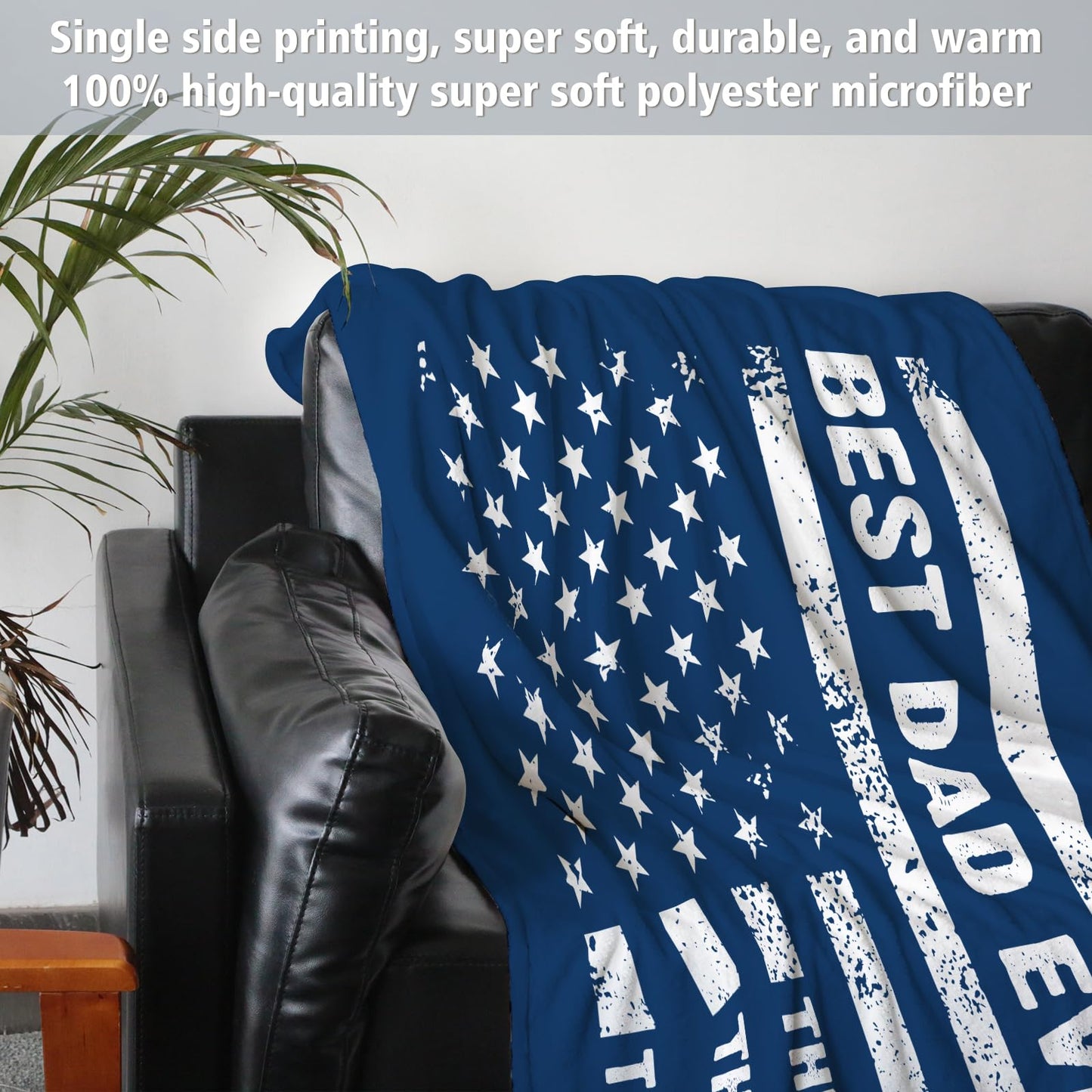 Craftique Birthday Gifts for Dad- Cool Flag Blanket with The Man The Myth The Legend- Dad Birthday Gift, Soft Blanket Throw for Bed Sofa Napping Camping, 60”×50”