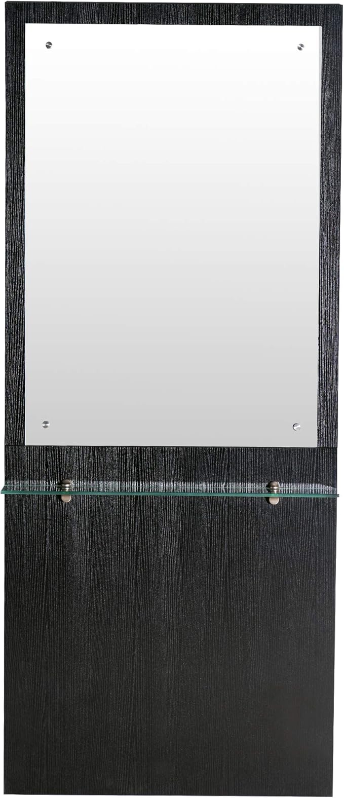BarberPub Wall Mount Barber Station Makeup Mirrors Hair Styling Station Beauty Salon Spa Equipment 3016 (Black)