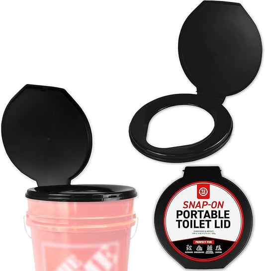 72 HRS Premium Portable Camping Toilet Seat with Lid for 5 Gallon Buckets, Outdoor Camping, Hiking, Emergencies - Perfect ...