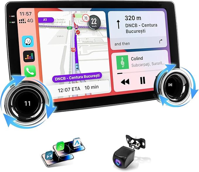 Haudio 10.1" Double Din Car Stereo - Wireless Apple CarPlay/Android Auto, Car Radio with Bluetooth 4.1, 2+64GB, HD Backup ...