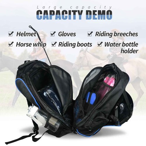 Goloni Large capacity equestrian horse riding gear horseback riding bag grooming tote bag equestrian backpack