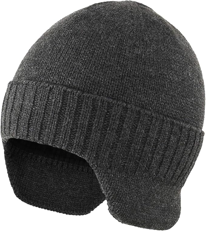 Home Prefer Mens Winter Hat Knit Earflap Hat Stocking Caps with Ears Beanie Hat