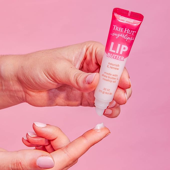 Tree Hut Original Sugarlips Lip Butter, Hydrating Lip Care to Lock in Moisture & Nourish Lips, Soft & Smooth Finish, Holiday Gift & Stocking Stuffer, 0.52 fl oz