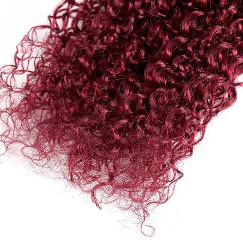 Ombre Bundles 1B99J Kinky Curly Human Hair 10 12 14 Inch Two Tone Black And Red Bundles 8A Grade Burgundy Kinky Curly Hair