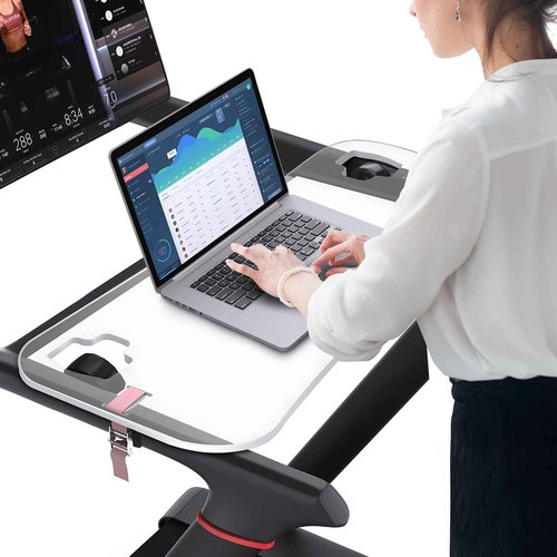 Qsxou Treadmill Desk Attachment,Compatible with Peloton Tread Tray Ergonomic Platform, Tablet Holder,New Universal Cooling Holes Laptop Stand for Home/Office Transparent Acrylic Material