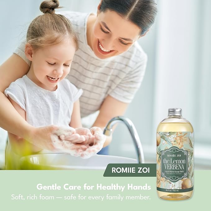 ROMIIE ZOI Liquid Hand Soap Refill, Lemon Verbena, Gentle & Moisturizing Formula, 750 ML/ 26 FL OZ