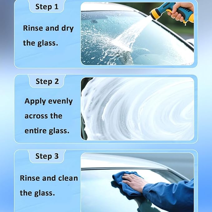 Glass Cleaner, Car Oil Film Cleaner,Q4 Glass Guard,Automotive Oil Film Cleaning Brush for Car Windows – Glass Cleaning Board