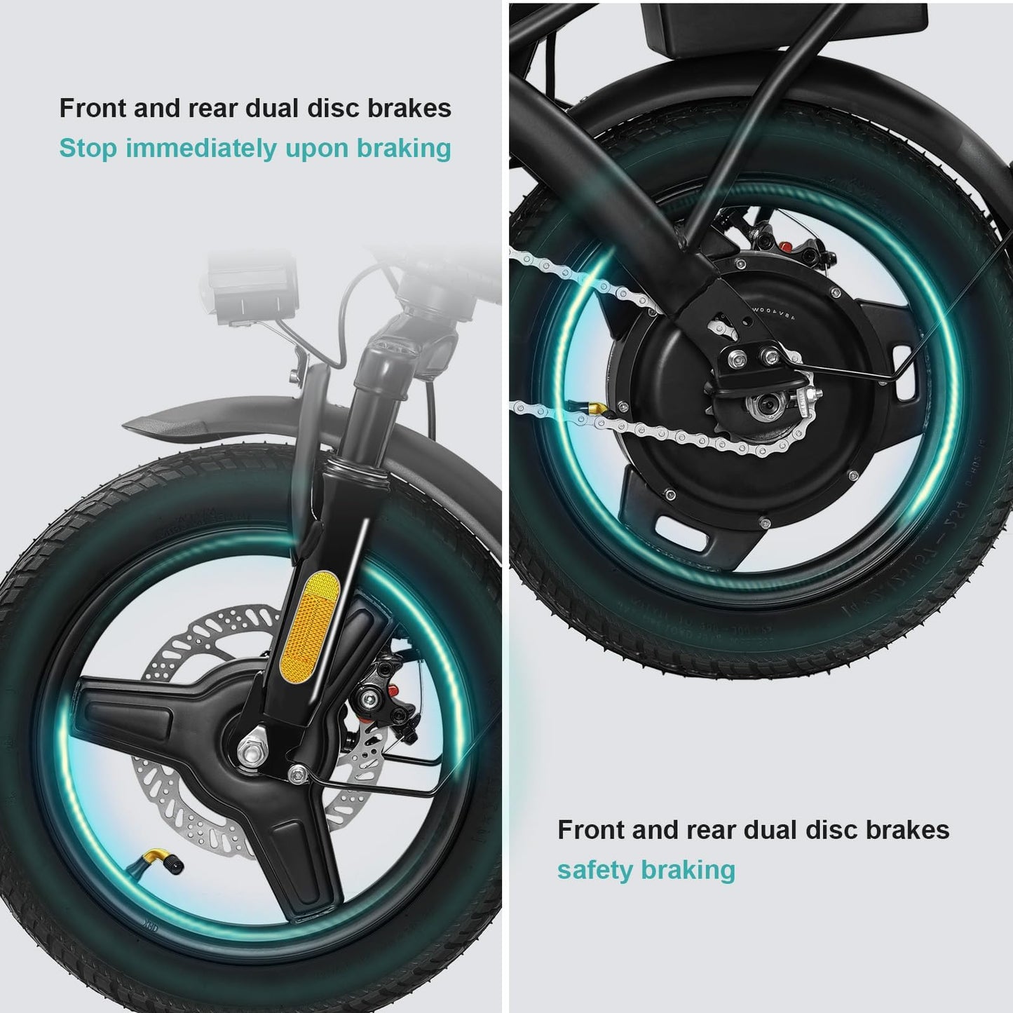 Folding Electric Bike for Adults and Teens, 560W Motor 24MPH Compact Commuter Ebike, 32 Miles Range, 48V 10Ah Battery, 3-Level Pedal Assist, 14" Mini Foldable Electric Bicycle, UL 2849 Certified