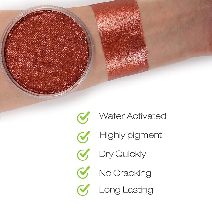 Bowitzki 30g Professional Face Paint Body Paint Water Based Face painting Makeup Safe for Kids and Adults Split Cake Single Color (Metallic Red)