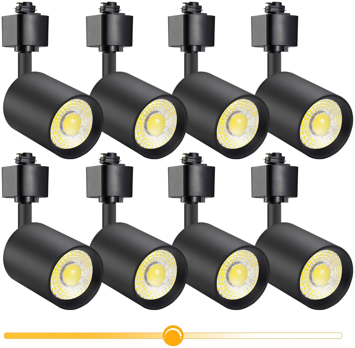 VANoopee 10W Dimmable LED Track Lighting Heads H Type Track Light Replacement Fixtures Bright 3000K Warm White Ceiling Spotlight for Accent Task Art, Flicker Free CRI90+ 24° 800lm Black, Pack of 8
