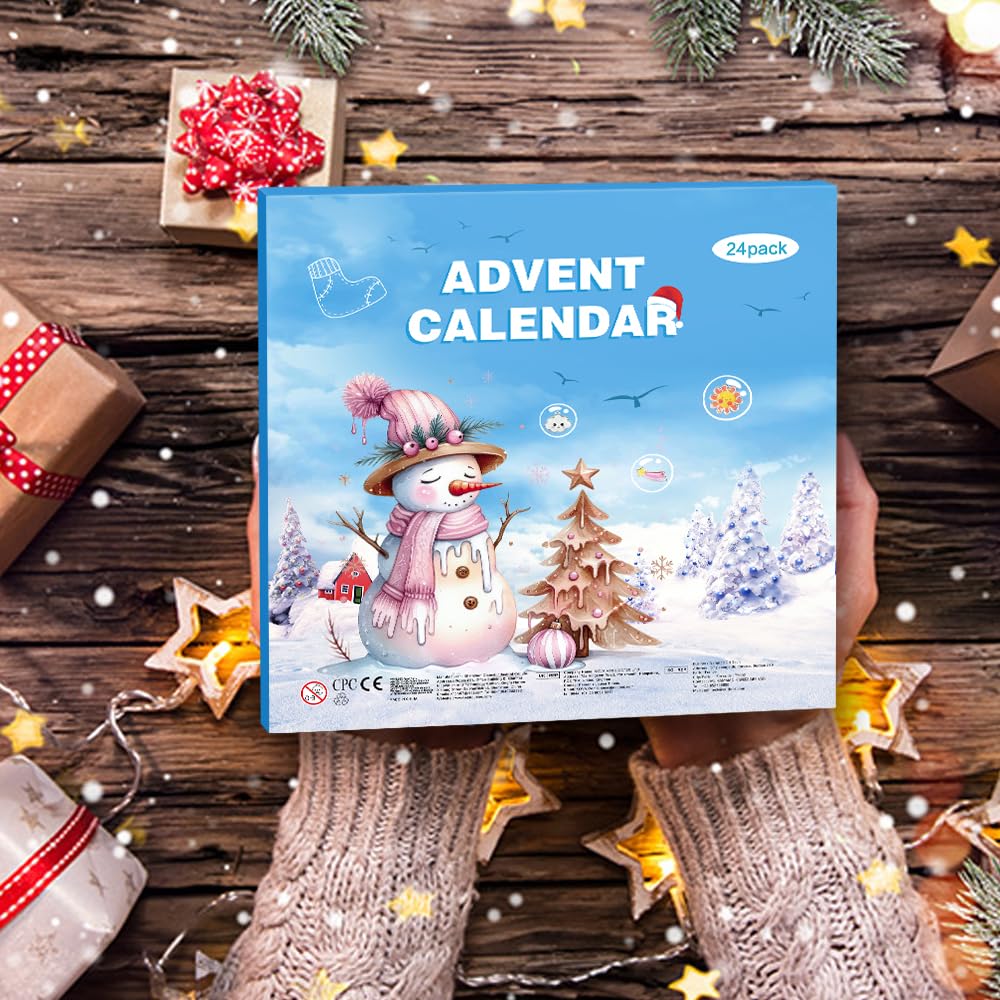 Advent Calendar 2025 for Kids Christmas Countdown DIY Cute Cartoon Charms Bracelet Fashion Christmas 24 Unique Gifts -Bracelets Necklace Ring and Unique Charms Jewelry Set for Girls Teens Women