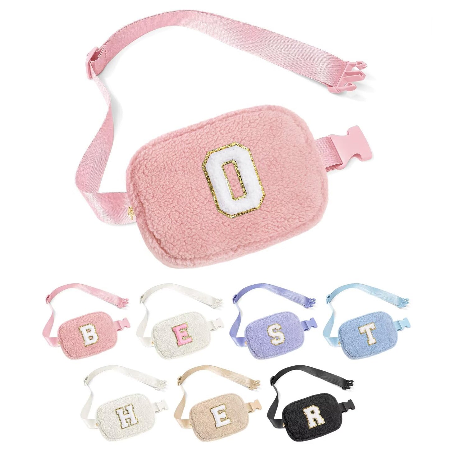 YOOLIFE Thank You Gifts for Women - Birthday Gifts for Women, Personalized Gifts for Women Mom Freind Sister Teacher Girlfriend Wife Her, Initial Belt Bag Crossbody Bags O, Small, Pink