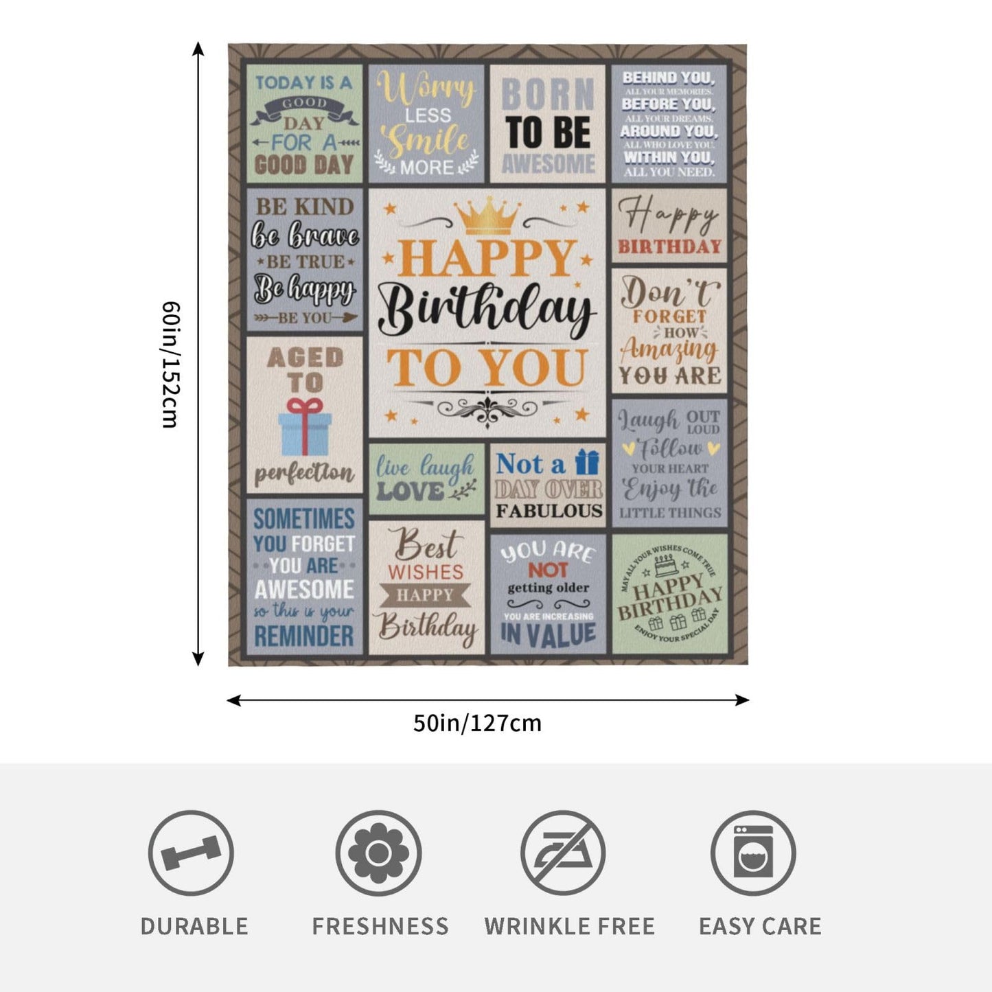Fiwbnasz Birthday Gifts for Men, Him/Dad/Husband Birthday Gifts, for Dad/Grandpa, Grandpa Birthday Gift from Grandkids, Birthday Blanket for Men 60" X 50"