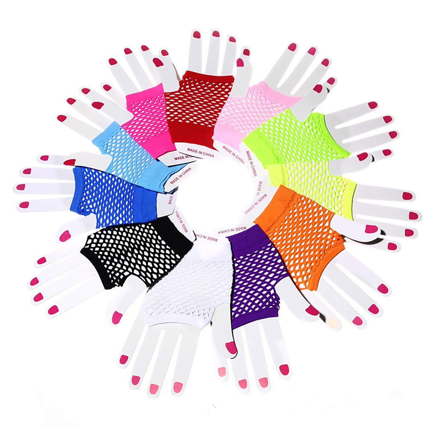 OTPEH Short Fishnet Gloves Fingerless For Women Fish Net Mesh Emo Goth 80s Scene Accessories