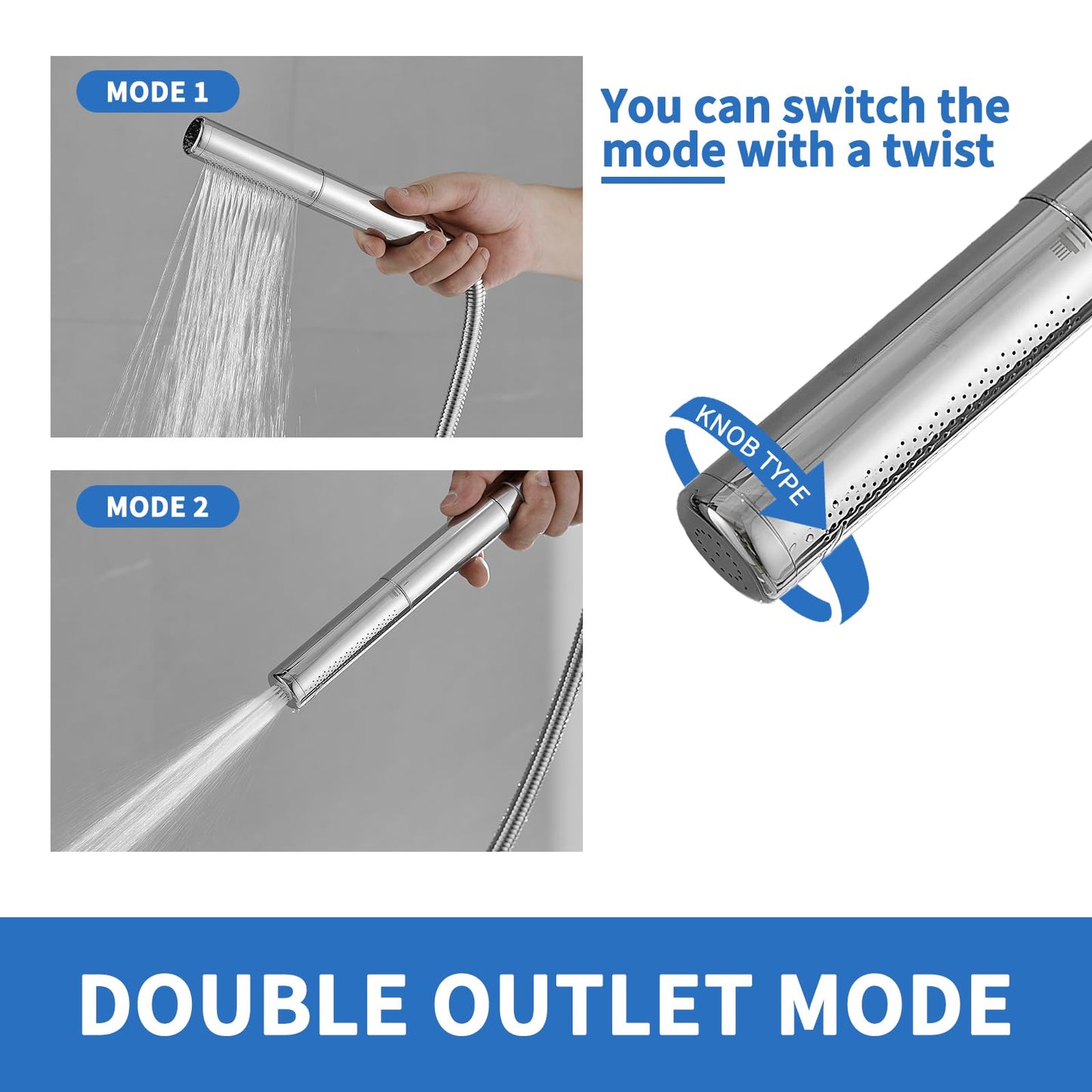 RUMOSE Matte Black Shower Panel Tower System, 5-Function Shower Faucet Set LED Light Rainfall Shower Head Digital Display with Massage Jets Tub Spout Shower Shelves, Stainless Steel, Wall Mount