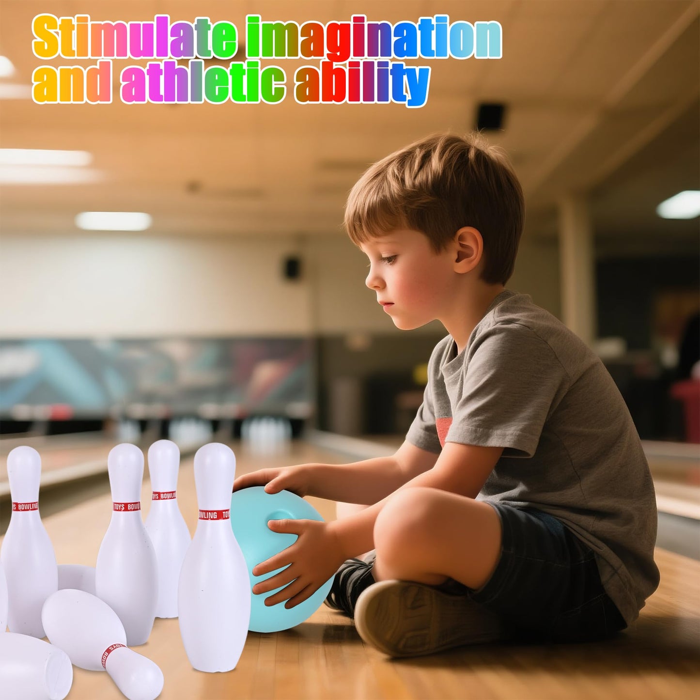 Zloveleexr Bowling Set for Kids and Adults, Bowling Balls & Pins for Outdoor and Indoor Fit Christmas Birthday Carnival Party Games, Kids Education Motor Skills Outdoor Toys