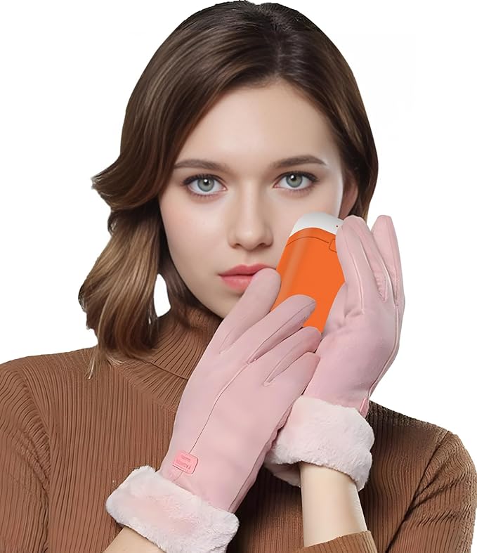 Hand Warmers Rechargeable [Equipped with Heat-conducting Silicone][Double-Sided Heating] [Shockproof] Suitable Skiing for Golf Hunting Hiking Outdoor Camping (Orange, 5000mAh X2)