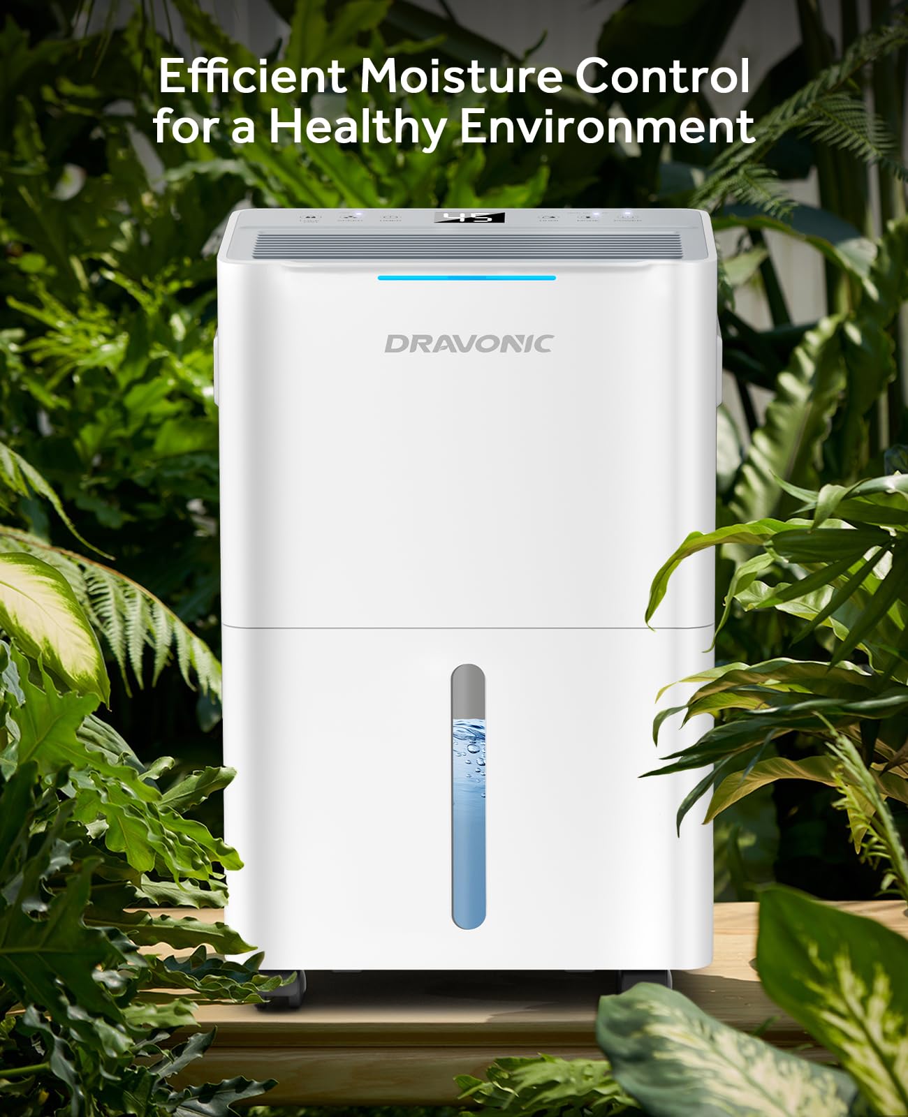 Dravonic 21 Pints Dehumidifier for Basement and Home, Quiet 3-Mode Operation with Continuous Drain Hose, 0.4 Gal Tank, Auto Defrost and 24H Timer for Bedrooms and Bathrooms (White, 21 Pints)