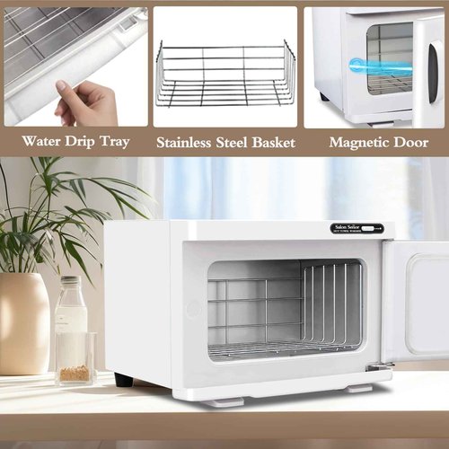 Salon Señor Hot Towel Warmer Cabinet 8L Towel Caddy for use in Facial Spas Salons and Home Use with Essential Oil Spot White
