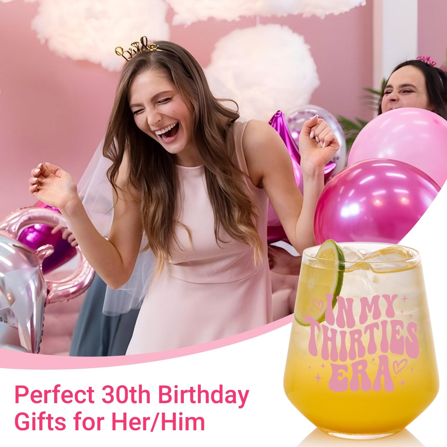 30th Birthday Gifts For Her - In My 30s Era Wine Glass, Best 30th Birthday Gifts For Women, 30 Years Old Gifts For Sister, Son, Daughter, Mom, Best Friend, Birthday Glass For Decorations, 18oz