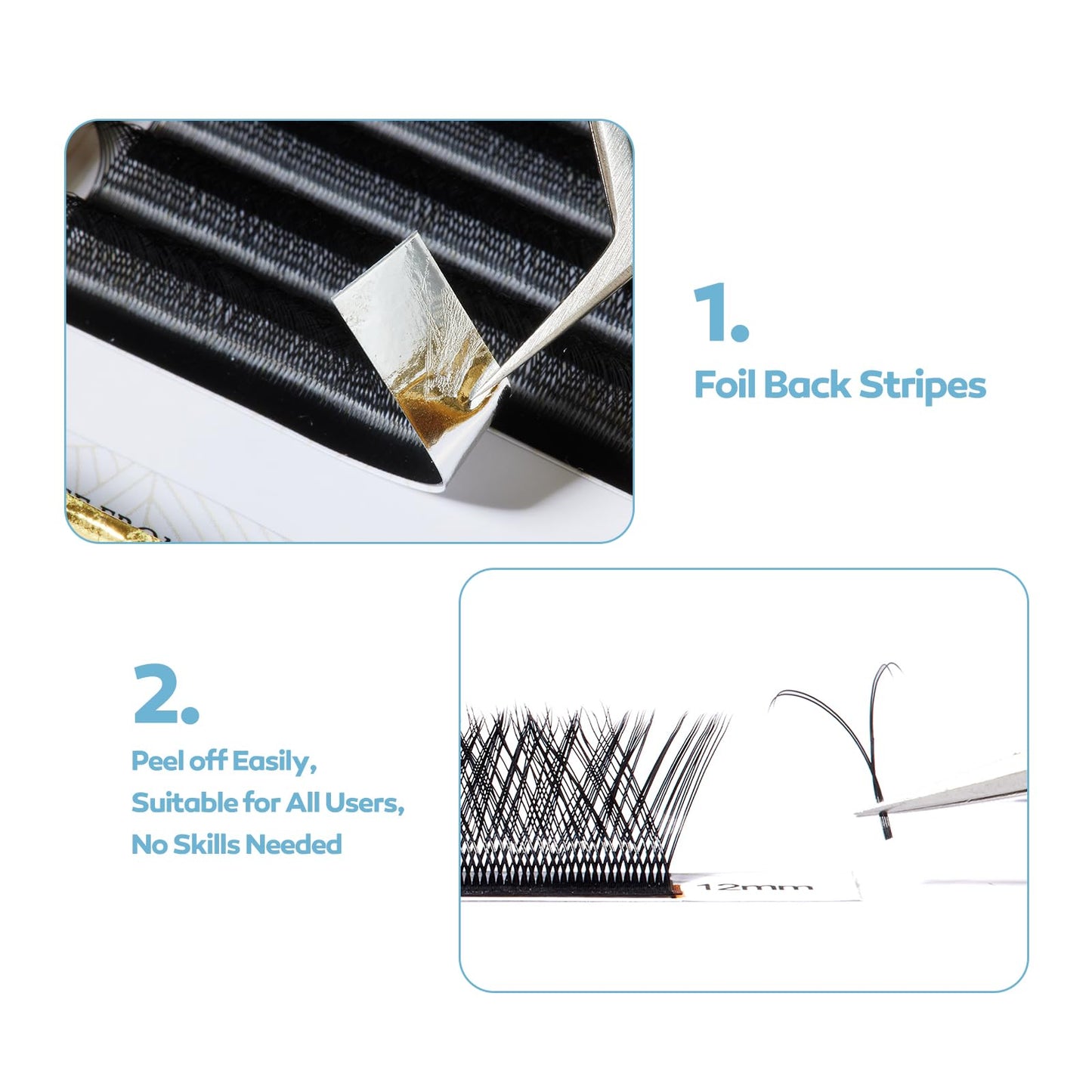 DeceMars Two Tip YY Eyelash Extensions Supplies D Curl 0.07mm Thickness 8mm Soft Lash Trays Premade 4D Easy Fan Y Shaped Volume