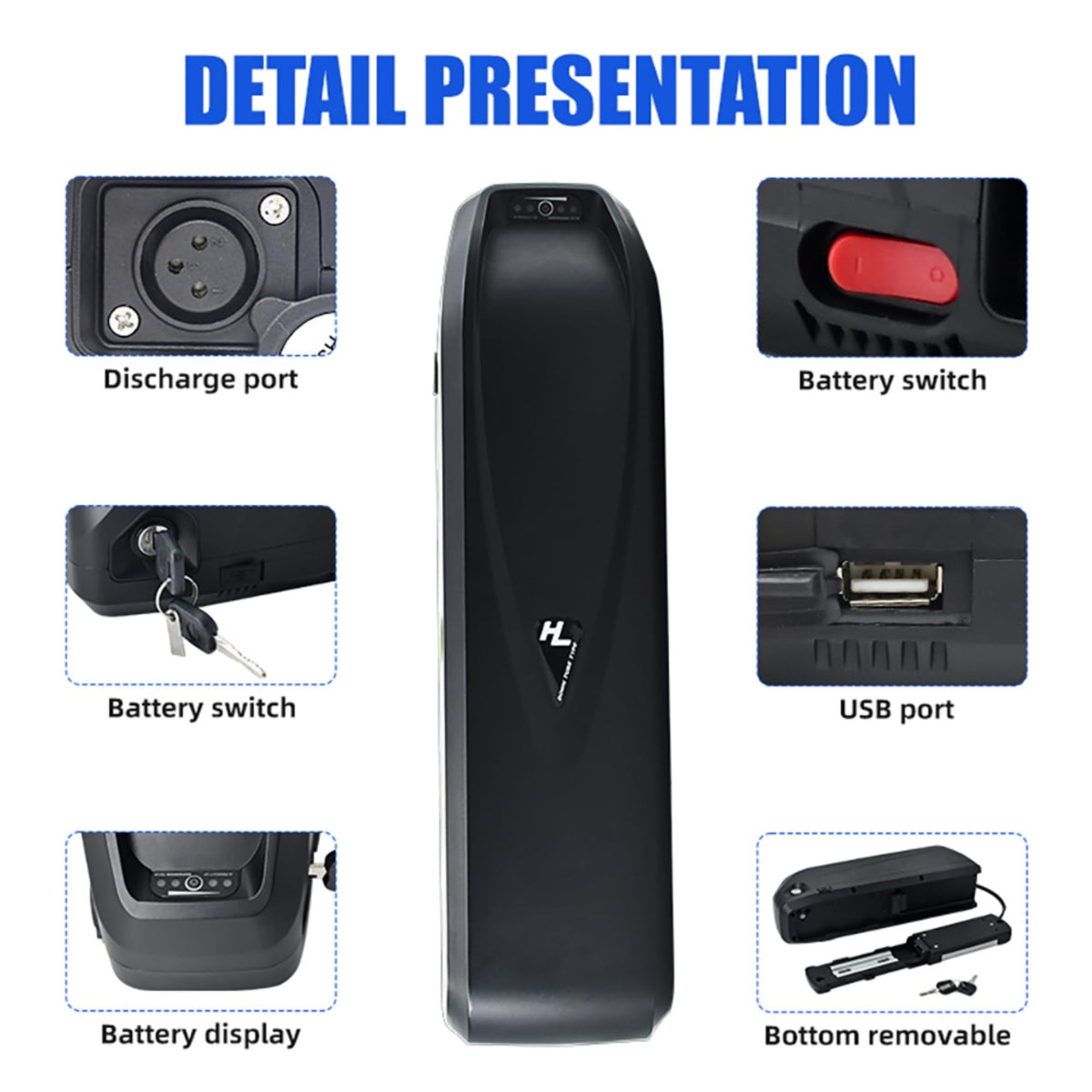Zrpownum1 48v 15ah Electric Scooter hailong Ebike Battery for 1500W 750W 1000W Motor Kit - Lithium Ion Batterie 48V for Motor - 48Volt Electric Bicycle Battery (48V 21Ah 0-1500W)