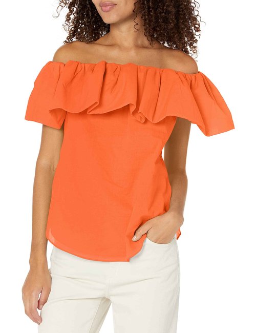 Trina Turk Air Top, Tangerine Dream, XXL